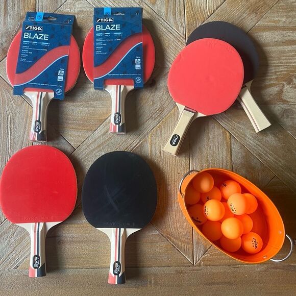 Stiga Bundle Blaze Apex Table Tennis Rackets + 
3-Star Ping Pong Balls - Picture 1 of 15